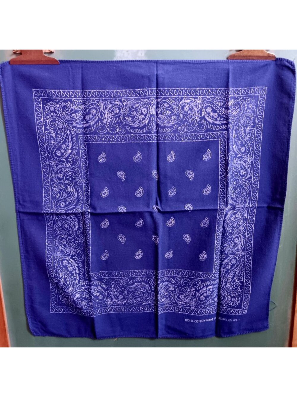 Vintage Blue Paisley Bandana 100% Cotton Square Design Made In Pakistan
